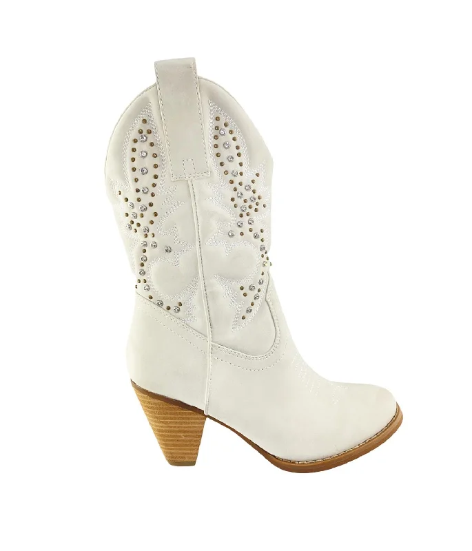 Houston Western Boots In White