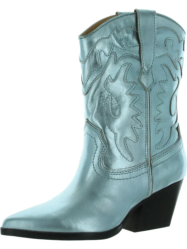 Landen Womens Metallic Embroidered Cowboy, Western Boots