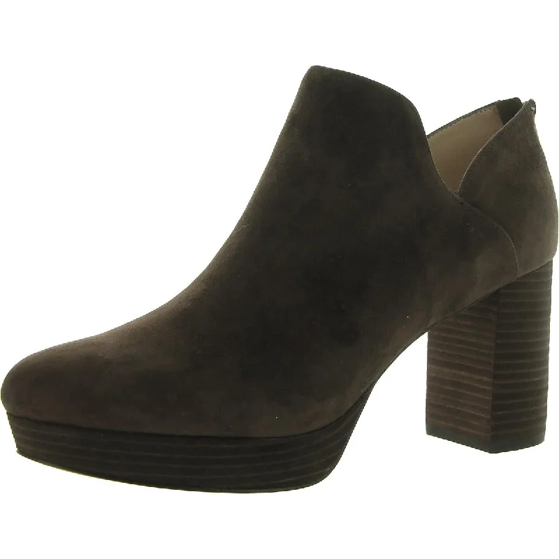 LESIA Womens Suede Block heel Ankle Boots