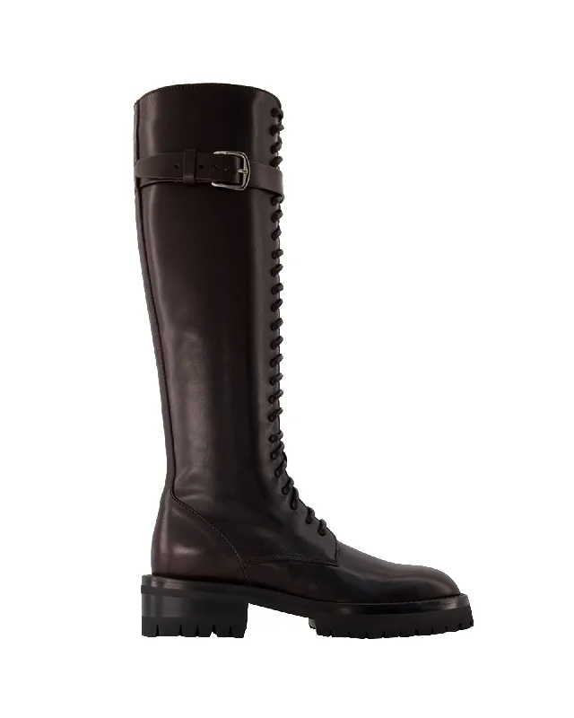 Lijsbet Boots - Ann Demeulemeester - Leather - Burgundy