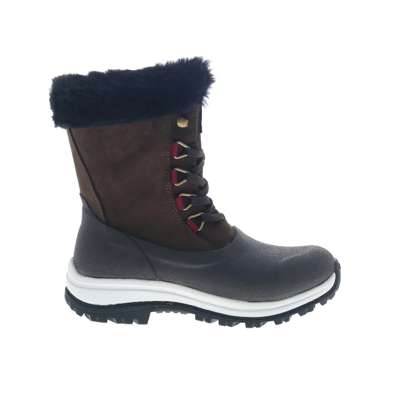 Original Muck Apres Lace Up Arctic Grip WP WALV900 Womens Brown Snow Boots