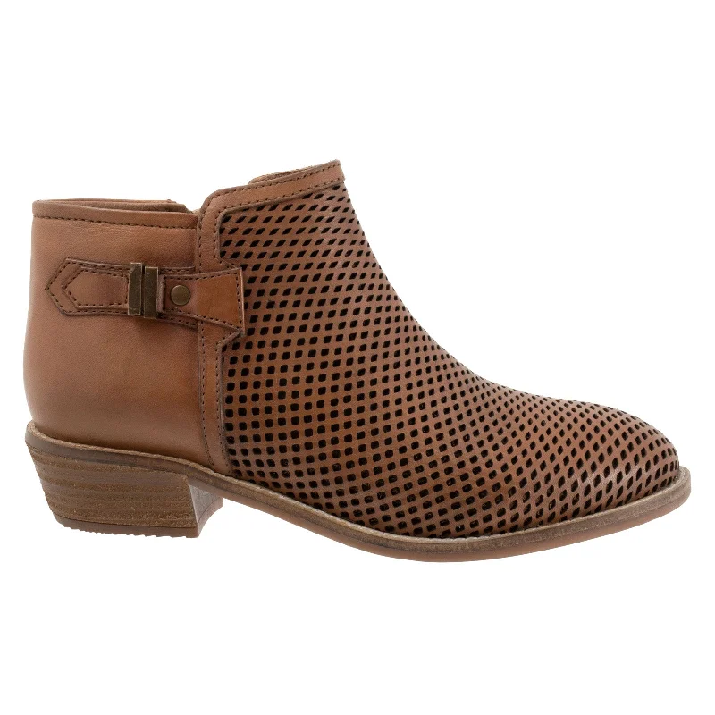 Softwalk Rimini Perf S2315-215 Womens Brown Leather Ankle & Booties Boots