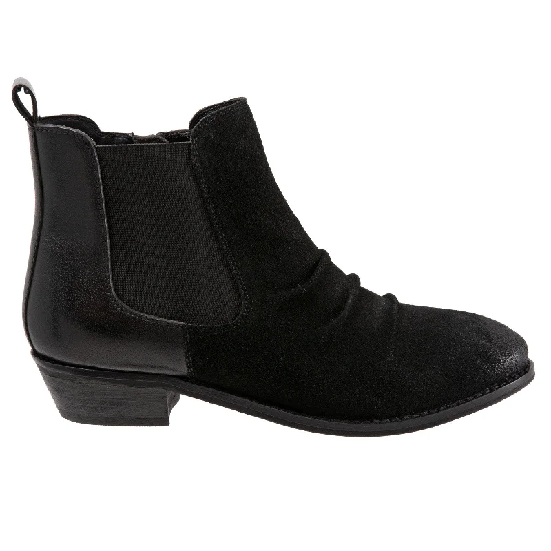 Softwalk Rockford S2058-003 Womens Black Suede Ankle & Booties Boots