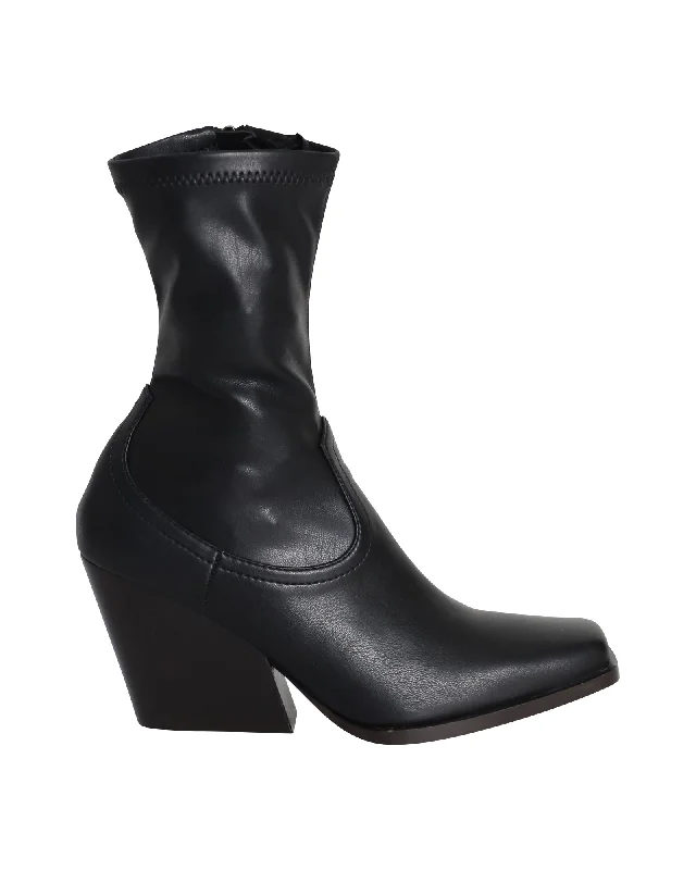 Stella McCartney Cowboy Stretch 95mm Boots in Black Polyurethane