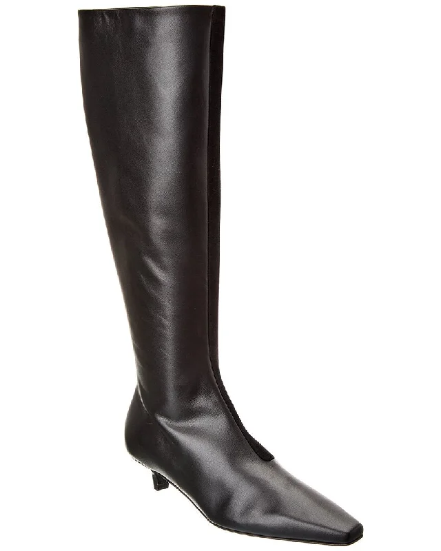 TOTEME The Slim Leather & Suede Knee-High Boot