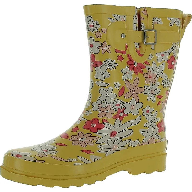 Urban Flowers Womens Outdoor Mid-Calf Rain Boots