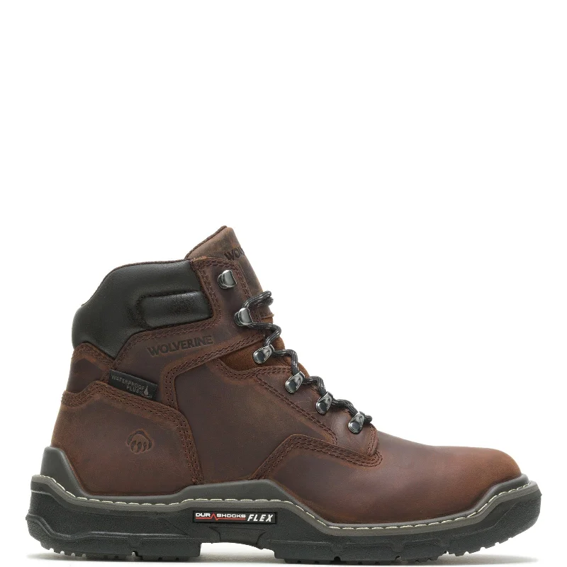 Wolverine Raider DuraShocks Waterproof 6" W210081 Mens Brown Work Boots