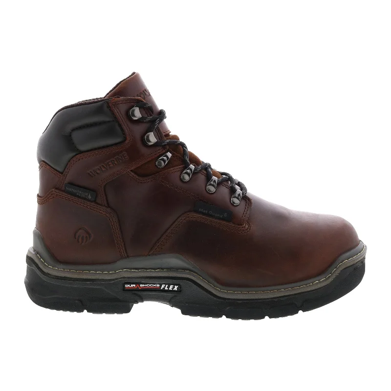 Wolverine Raider Durashocks Waterproof Met-Guard Mens Brown Work Boots