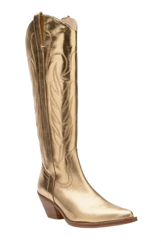 Women's Agency Western Boots In Gold