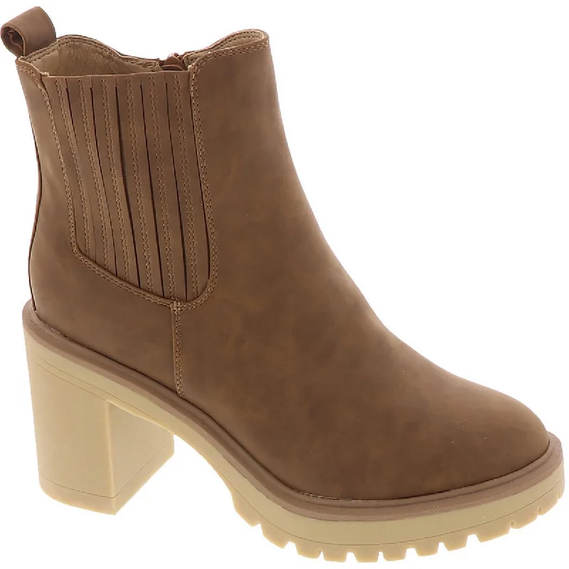 Womens Block Heel Mid-Calf Boots