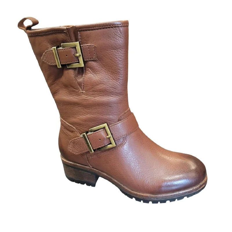 Women's Camilla Boots In Cuoio Pebble Nappa