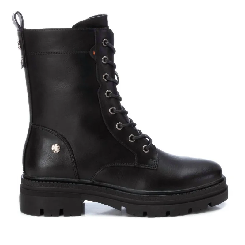 Women's Combat Booties In Black