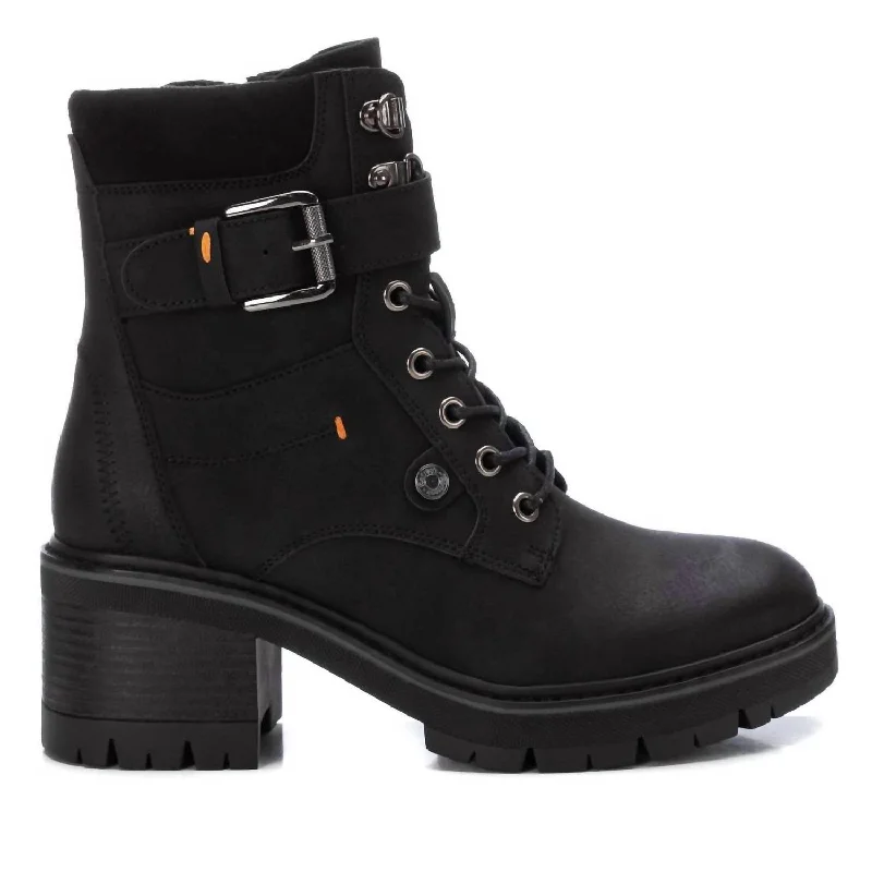 Women's Combat Booties In Black