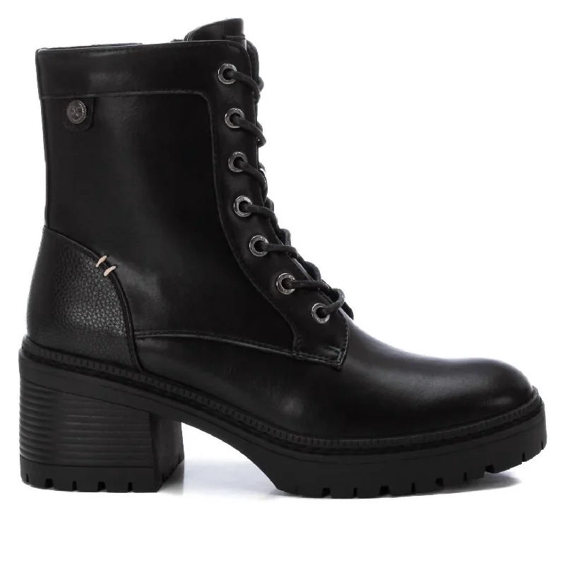 Women's Combat Booties In Black