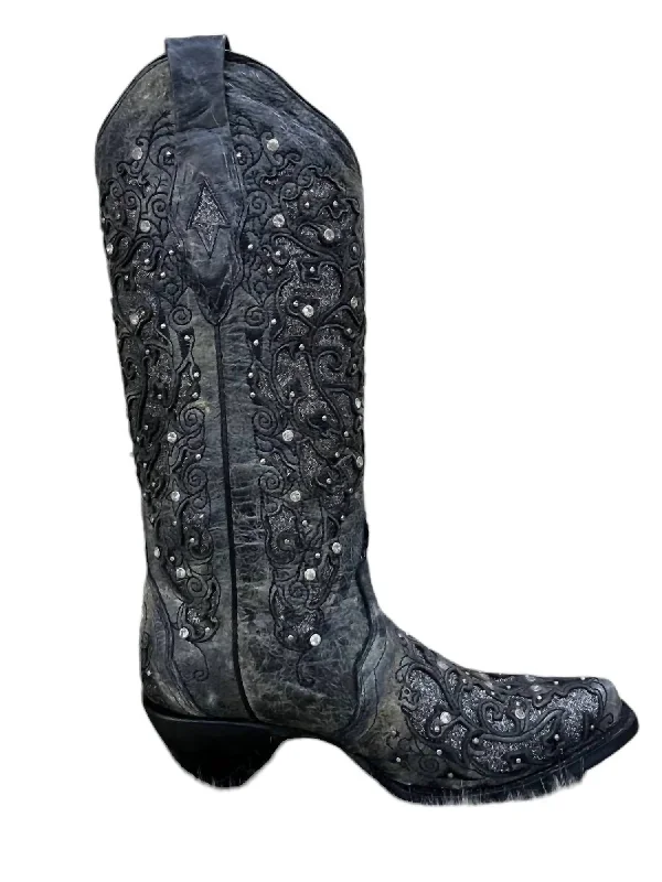 Women's Cowboy Boots In Grey