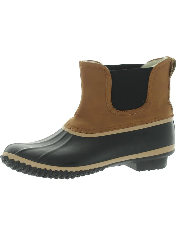 Womens Faux Fur Lined Waterproof Rain Boots