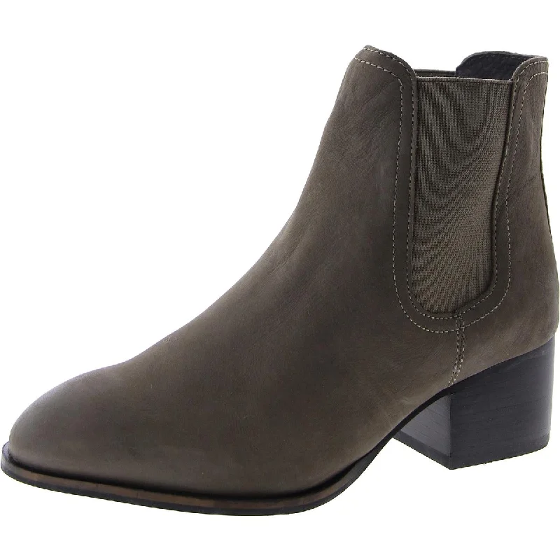 Womens Faux Leather Pull On Ankle Boots