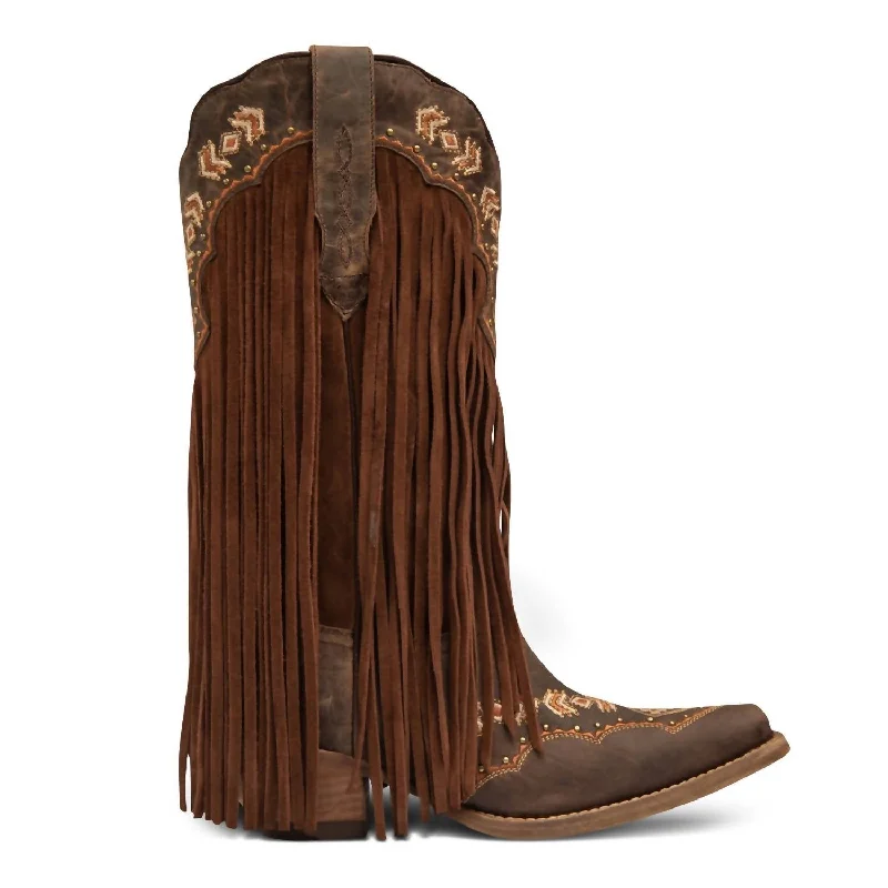 Women's Franny Leather Cowgirl Boots In Honey