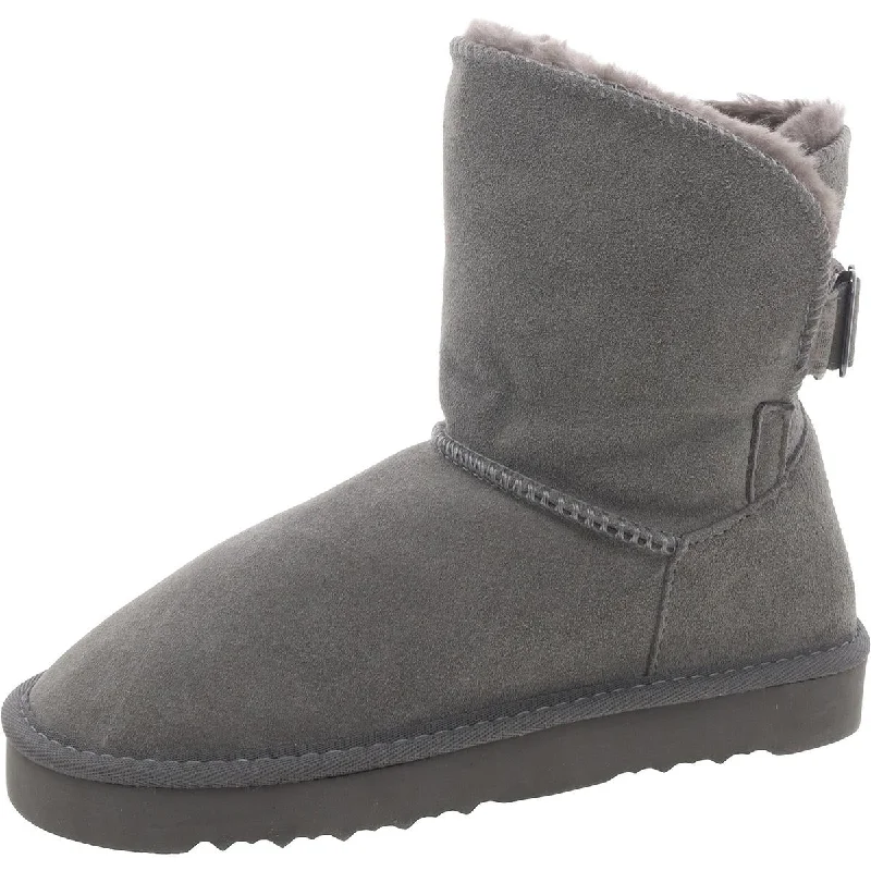 Womens Leather Faux Fur Winter & Snow Boots