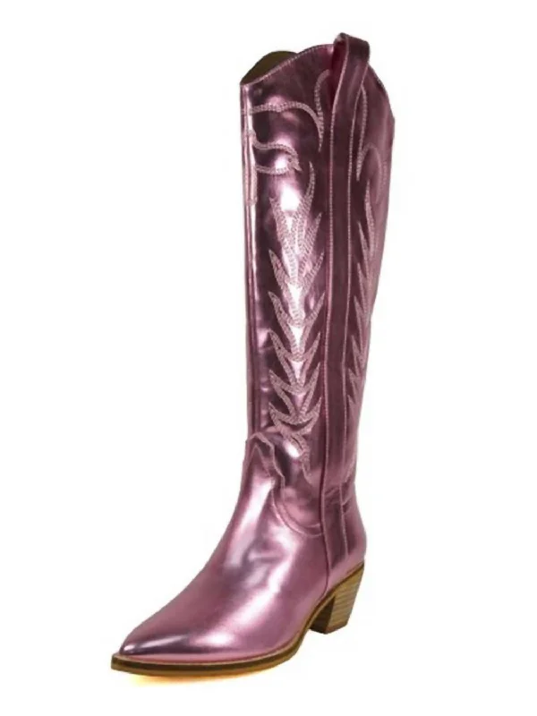 Women's Merced Western Boots In Metallic Pink