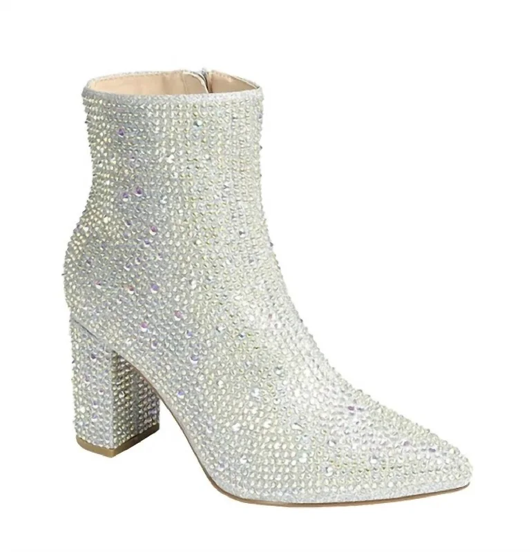 Women's Party Time Booties In Silver