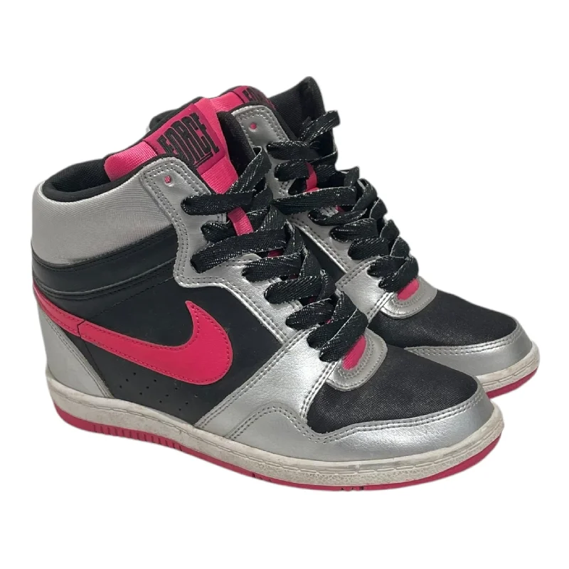 NIKE/Hi-Sneakers/US 7/Silver/WMNS FORCE SKY HIGH/629746-006