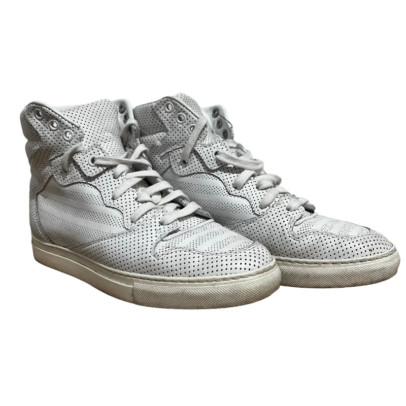 BALENCIAGA/Hi-Sneakers/US 6/Leather/WHT/perforated leather