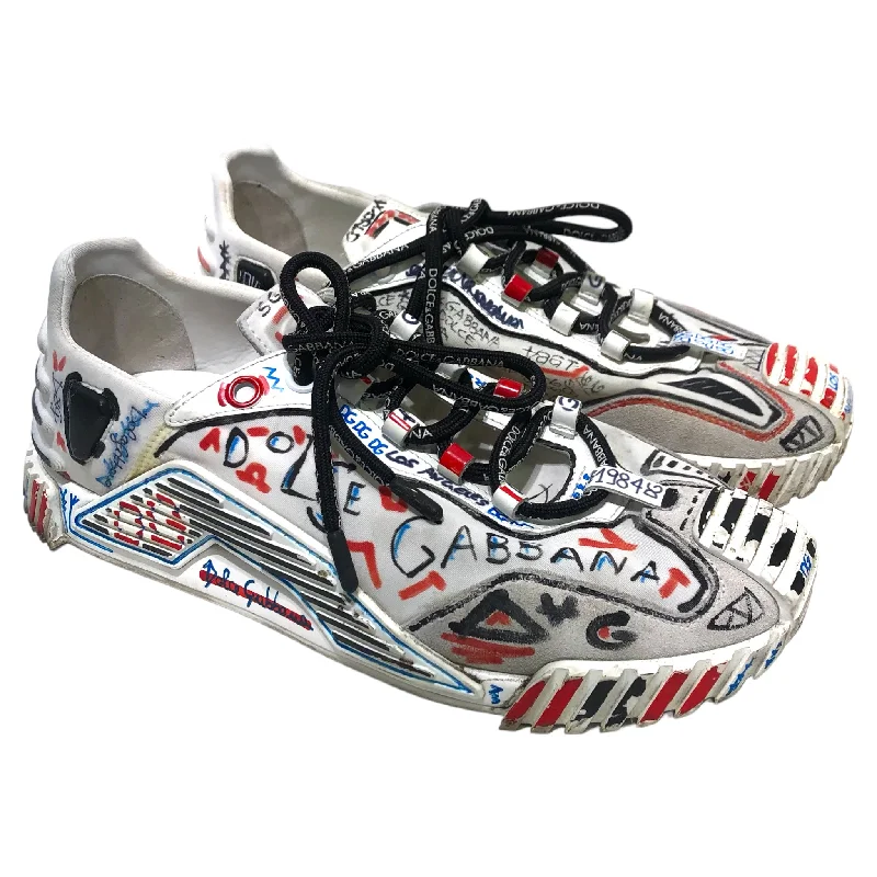 DOLCE&GABBANA/Low-Sneakers/US 9.5/All Over Print/WHT/DOLCE & GABBANA GRAFFITI