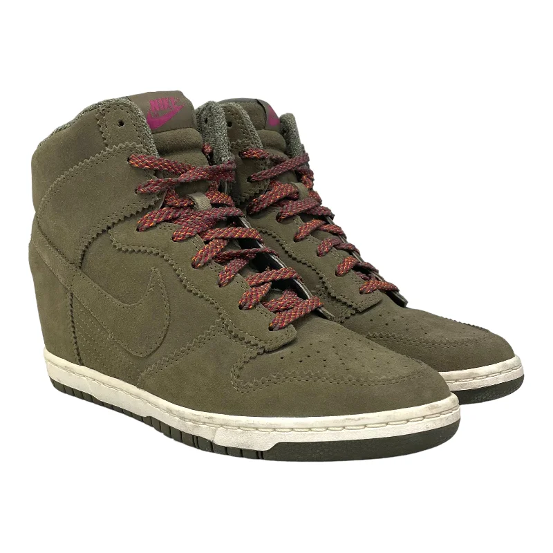 NIKE/Low-Sneakers/US 10/Suede/GRN/528899-200 Dunk Sky High Wedge