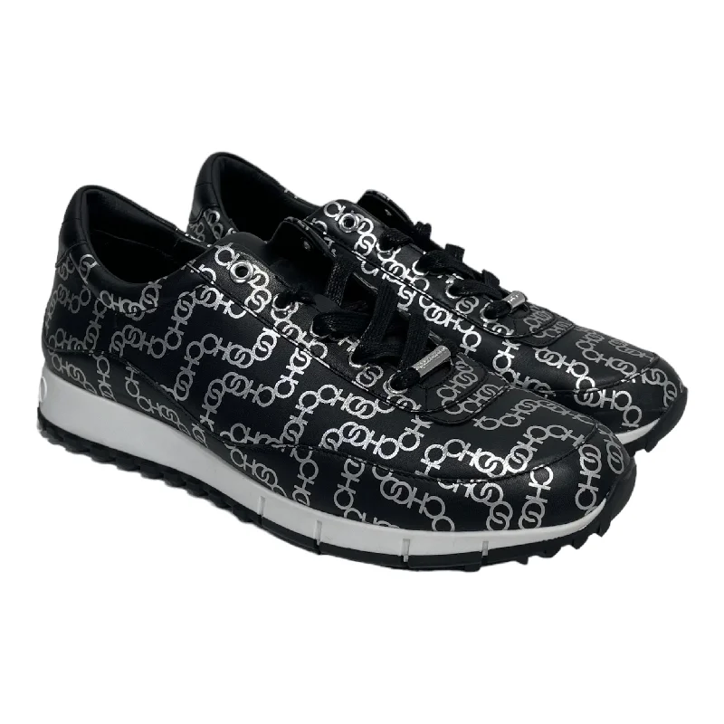 JIMMY CHOO/Low-Sneakers/EU 38/Monogram/Leather/BLK/MONZA