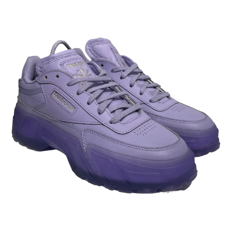 Reebok/Low-Sneakers/US 8/Leather/PPL/CLUB C CARDI B CRISP PURPLE