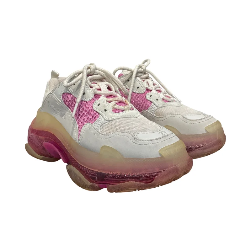 BALENCIAGA/Low-Sneakers/US 7/MLT/Pink/White Triple S