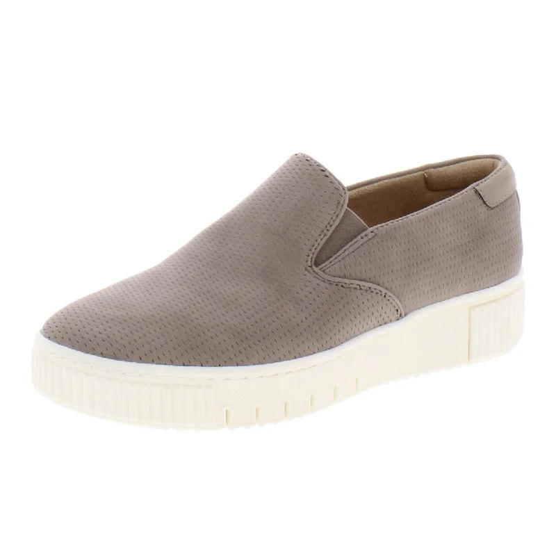 Tia Womens Faux Leather Comfort Slip-On Sneakers