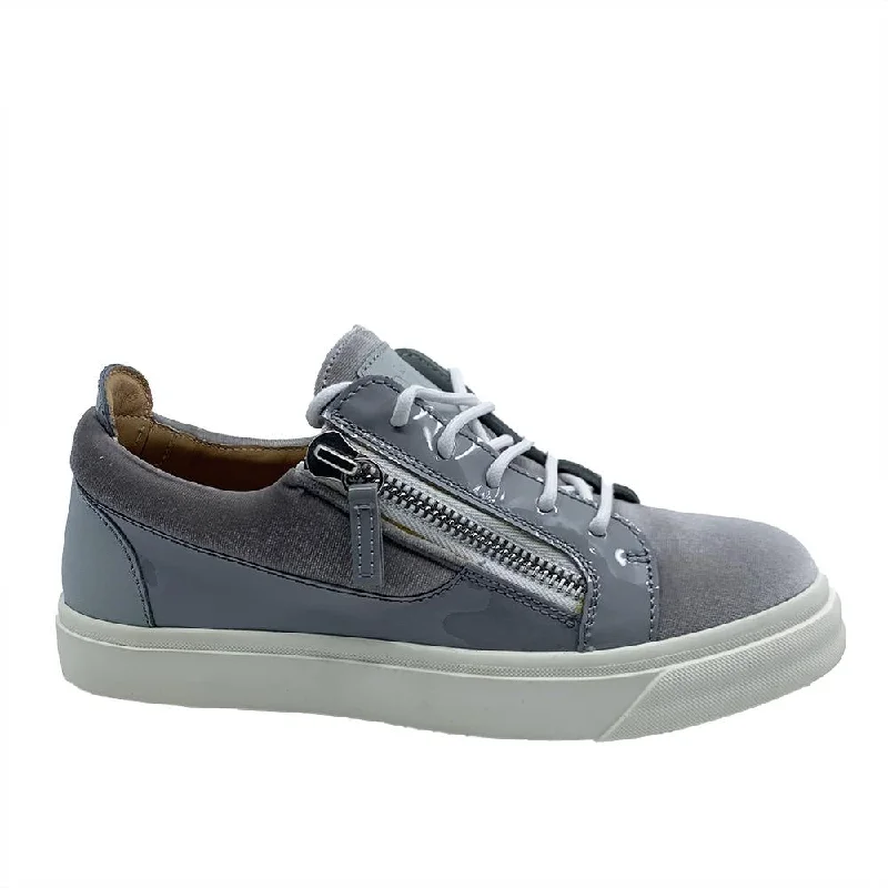 Giuseppe Zanotti Women's Double Side Zip Sneaker Suede Grey