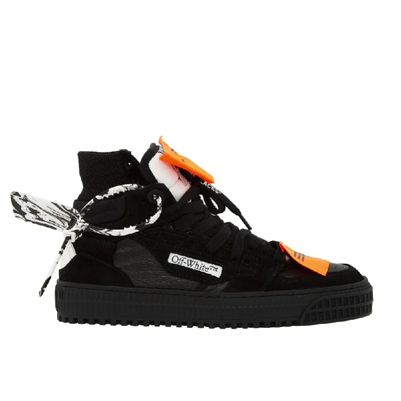 Off-White Women's Court 3.0 High Top Leather Suede Sneakers Black