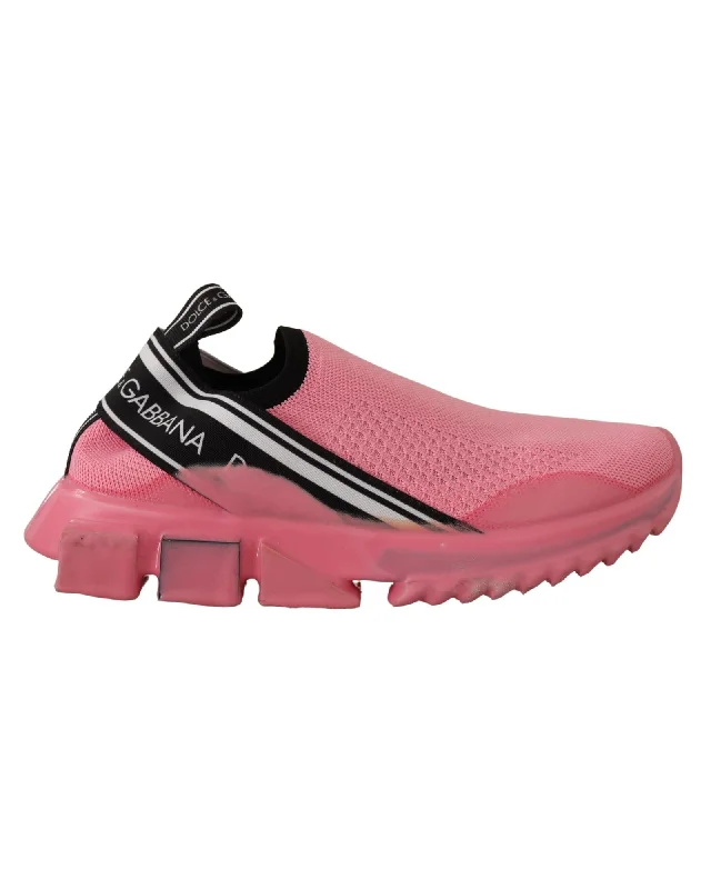 Dolce & Gabbana  Portofino Pink Knit Sneakers