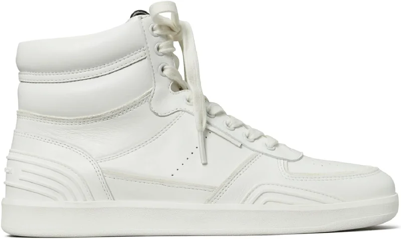 Tory Burch Women's Clover High Court Lace Up Sneaker, Titanium White