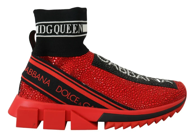 Dolce & Gabbana Exquisite Red Sorrento Slip-On Women's Sneakers