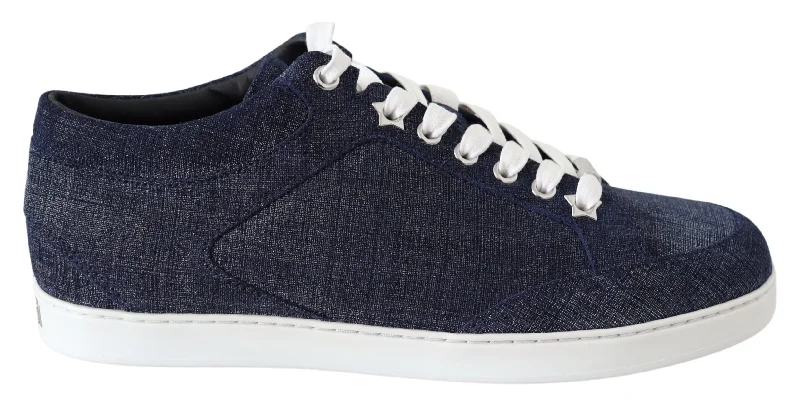 Jimmy Choo Chic Slip-On Blue Denim Suede Women's Sneakers