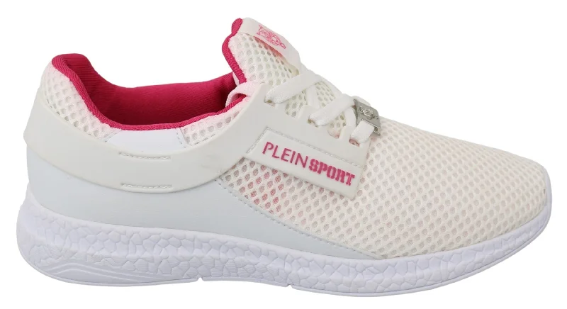 Philipp Plein Chic White Becky Sneakers with Pink Women's Accents