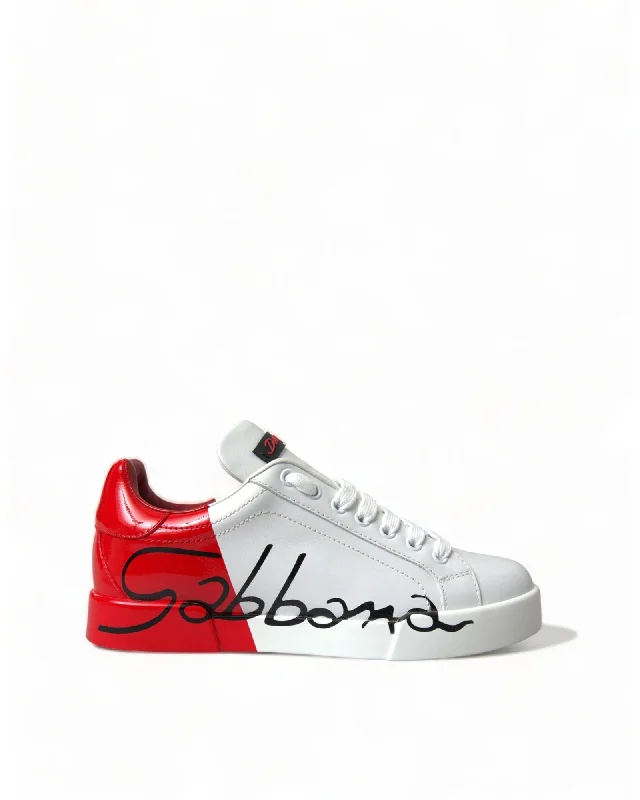 Dolce & Gabbana  Sicily Low Top Sneakers - WhiteRed