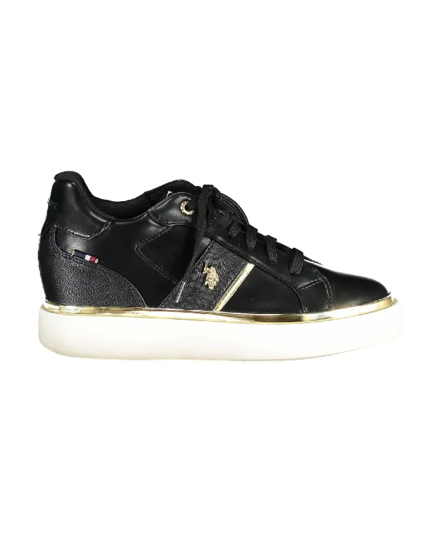 U.S. POLO ASSN. US Polo Assn Womens Lauren Platform Wedge Sneaker Black