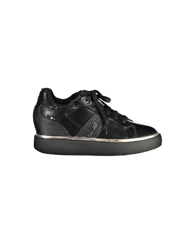 U.S. POLO ASSN. US POLO ASSN Lauren by Ralph Lauren Womens Wedge Sneaker Black