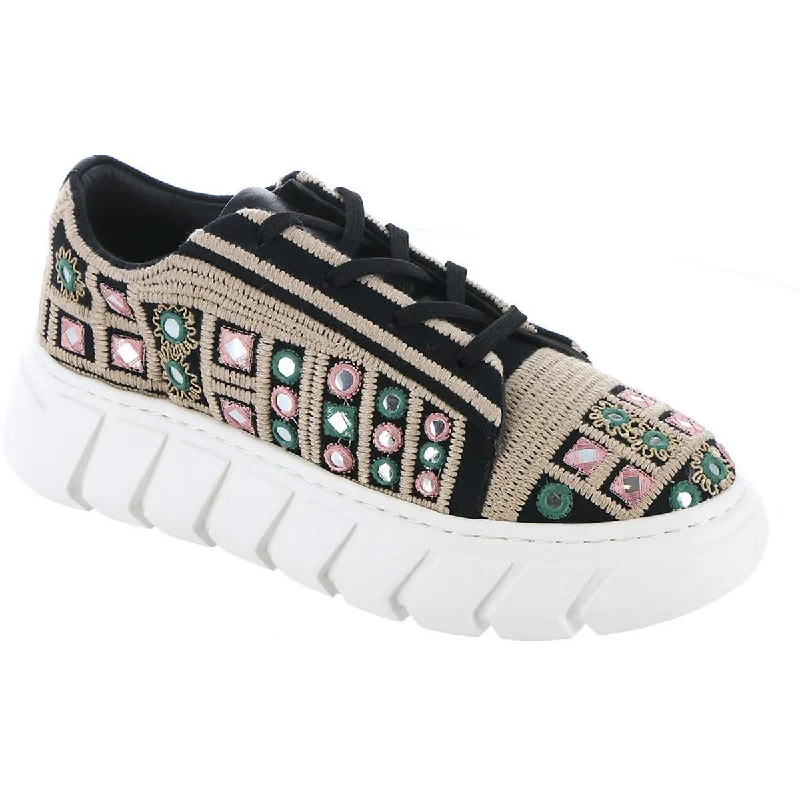 Catch Me If You Can Womens Embroidered Embellished Casual And Fashion Sneakers