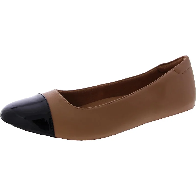 Varali Womens Faux Leather Slip On Ballet Flats