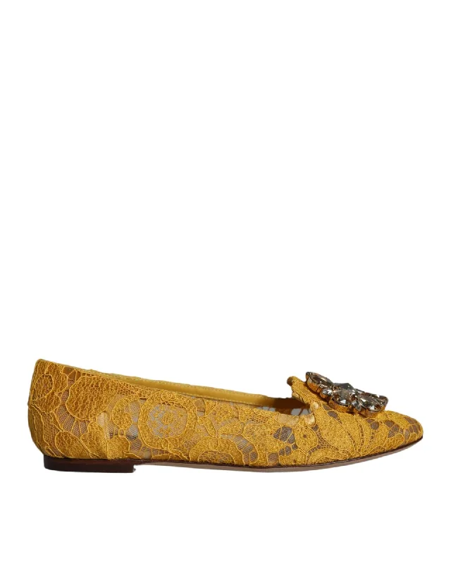 Dolce & Gabbana  Women's Lace Ballerinas Flats Yellow