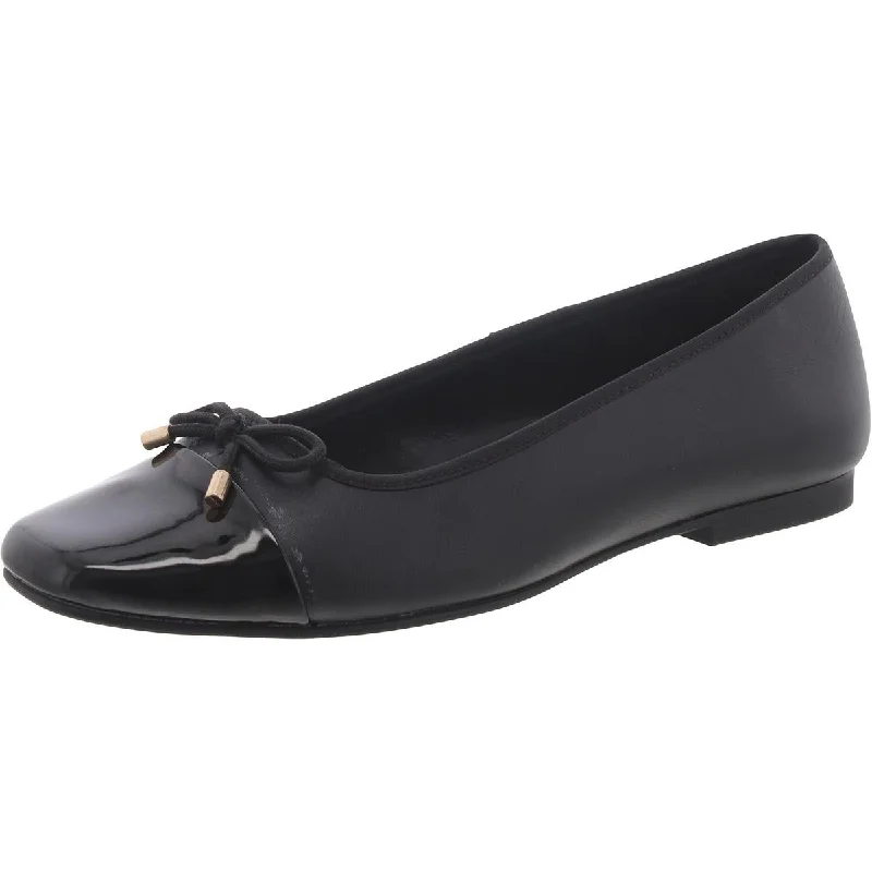 Celsiuss Womens Faux Leather Bow Ballet Flats