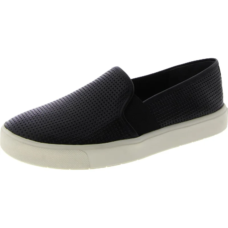 Womens Faux Leather Textured Slip-On Sneakers