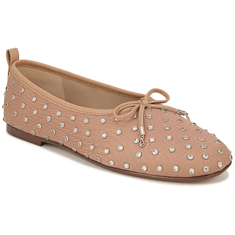 Ari Gem Womens Embellished Slip On Ballet Flats