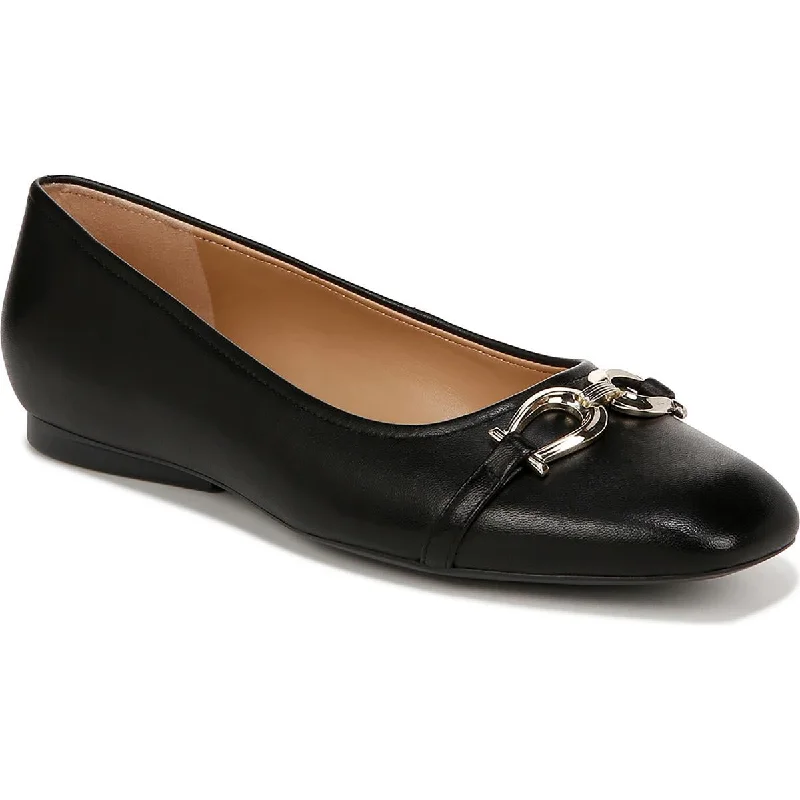 Charlotte Womens Leather Slip On Ballet Flats